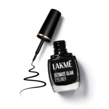 Lakme Ultimate Glam Eye Liner, Semi Matte, Quick drying, Water resistant & Smudgeproof Eye Liner, Black, 9ml