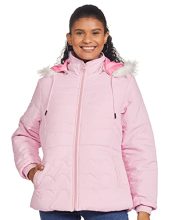 Cazibe Nylon Women’S Standard Length Jacket Light Pink Large