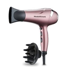 Morphy Richards Stylist Care Hd222Dc Professional Hair Dryer With Diffuser,Removable Concentrator,3Speed 2Heat Setting,Cool Air Mode,2Yr Warranty,Wine Red And Silver Chrome,2200 Watts|Gift For Him Her