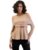 Sassafras Women Beige Off-Shoulder Belted Peplum Top -S