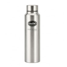 CELLO Crysta Stainless Steel Water Bottle for Daily Use 1000ml Silver | Single Wall Freezer & Fridge Safe, Rustproof & Leak Proof Lightweight Easy to Carry Steel Water Bottle for Office Travel and Gym