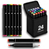 Corslet Combo of 24 & 12 Alcohol Markers & Color Pens Set | Colour Marker Pen Art Markers Dual Tip Brush & Chisel Alcohol Based Markers for Drawing Sketching Adult Colouring & Illustrations