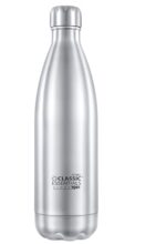 Classic Essentials Insulated Double Wall Vacuum Stainless Steel Water Bottle Keep Hot And Cold,100% Leakproof Lid,Sweat Proof Water Bottles, Great For Travel Picnic & Camping (1000Ml) Cola, Silver