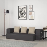 Amazon Brand – Solimo Casaan 3 Seater Foldable Sofa Cum Bed (PU Foam with Fabric, Dark Grey, 75x48x10 inches)