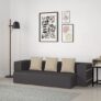 Amazon Brand – Solimo Casaan 3 Seater Foldable Sofa Cum Bed (PU Foam with Fabric, Dark Grey, 75x48x10 inches)