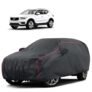 Sulfar 100% Water Resistant Car Body Cover Compatible with Mirror for Volvo X 40 (Triple Stitched, Full Bottom Elastic, Dark Grey Tafetta with Red Piping)