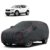 Sulfar 100% Water Resistant Car Body Cover Compatible with Mirror for Volvo X 40 (Triple Stitched, Full Bottom Elastic, Dark Grey Tafetta with Red Piping)