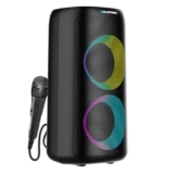Blaupunkt Newly Launched Rock & Roll 100W Party Speaker with Dual 6.5” woofers, Dual Pool Lightning Mode, Mic/Guitar Input, Bass Boost, TWS, Perfect for Karaoke, Music & Home Parties (R.A.V.E)