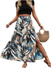 Louis Luxe Womens Skirt || Printed Skirt for Women || Skirts (SKIRT-01-BLUE-S)