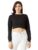 Miss Chase Women’s Black Cotton Pearl Crop Top(MCAW18TP11-56-62-02_Black_X-Small)
