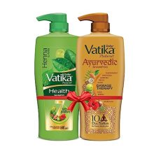 Dabur Vatika Ayurvedic Shampoo – 640Ml + Dabur Vatika Health Shampoo – 640Ml | Repairs Hair Damage, Controls Frizz | For All Hair Types | Goodness Of Natural Ingredients