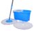 Esquire Classic Spin Mop Blue Bucket Set with Pull Handle, Wheels with an Additional Refill