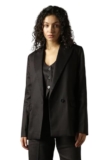 High Star Women Solid Blazer Black