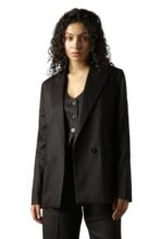 High Star Women Solid Blazer Black