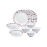 Larah by Borosil Pentas Opalware Dinner Set, 10 -Piece, White