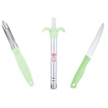 Anjali 3-Piece Kitchen Tool Set – 1 Knife, 1 Peeler, 1 Lighter – Ideal for Cooking, Food Prep, and Various Uses for Home and Kitchen- Green