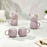 Amazon Brand – Solimo Solid Ovule Lavender Ceramic Tea Cups | Set of 6 | 190ML | Microwave & Dishwasher Safe Coffee Cup | Perfect for Daily Use, Office Parties, and Special Occasions