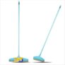 GEBI Floor Wiper| Telescopic Handle| High-Quality Rubber Blade, No Bending Required, Wide Base for Fast Cleaning| 16 inches wide blade| Assorted colours| Pack of 1 |