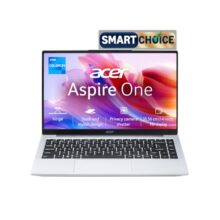 Acer Smartchoice Aspire One, Intel Core Celeron N4500, 8GB LPDDR4 RAM/ 512GB SSD, 14.0″/35.56cm WXGA Display, Intel UHD Graphics, Win 11 Home, Pure Silver, 1.3 Kg, A114-45, Thin and Light Laptop