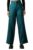 High Star Women Casual Solid Regular Length Wide Leg Trousers Teal