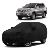 Sulfar 100% Water Resistant Car Body Cover Compatible with Mirror & Antenna Pockets for Toyota Land Cruiser (Triple Stitched, Full Bottom Elastic, Black)