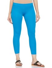 Clotth Theory Women’s Super Combed Cotton Elastane Stretch Leggings with Ultrasoft Waistband (CTWSLA_013_T.Blue_S)