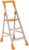 Amazon Basics Clamber Pro+ – Foldable Step Ladder with Tool Tray, Firm Grip, 3 Steps (Aluminium Steps, Orange & Satin)