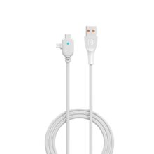 Portronics Konnect Spydr 2 Multi-Functional Charging Cable (Type C + Micro USB) 3.0 A Output, PVC Material(White)