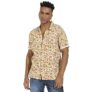CAHOOT Men’s Brown Foliage Strokes Shirt for Casual Wear | Spread Collar | Short Sleeve | Button Closure | Cotton Shirts Crafted with Comfort Fit for Everyday Wear (XL)