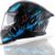 Axor Apex Hunter ISI ECE DOT Certified Full Face Dual Visor Helmet for Men and Women with Pinlock Fitted Outer Clear Visor and Inner Smoke Sun Visor Black Neon Blue Helmet-XL