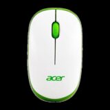 Acer Flow Ambidextrous Optical Mouse ACR-WRLS,1600 DPI, with Soft side grip, Plug-and-Play(2.4GHz Wireless, White, Green)