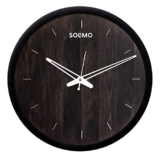 Amazon Brand – Solimo 12-inch Contemporary Plastic & Glass Wall Clock – Designer (Silent Movement, Black Frame)