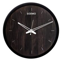 Amazon Brand – Solimo 12-inch Contemporary Plastic & Glass Wall Clock – Designer (Silent Movement, Black Frame)