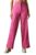 High Star Women Solid Regular Length Wide Leg Stretchable Trousers Magenta