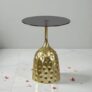 The Attic Bellona Gold Hammered End Table Luxury Metal,Golden