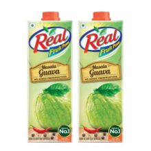 Dabur Real Masala Guava Fruit Juice-1L (Pack Of 2)|No Added Preservatives,No Artificial Colours & Artificial Flavours|Goodness Of Best Guavas With Chatpata Masala|Daily Dose Of Fruit Nutrition