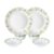 Larah By Borosil Cripper Opalware Dinner Set, 6 -Piece, White