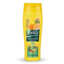 Dabur Vatika Naturals Anti Dandruff Shampoo – 340 ml | 7 Natural Herb Extracts | Contains Lemon, Methi & Tea Tree Oil | Exfoliates Flaky Scalp for Dandruff-Free Hair | Everyday Shampoo for Women & Men