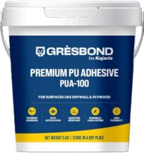 Gresbond by Kajaria – PUA-100 Highly Flexible Premium Adhesive For Diverse Surfaces Like Metal, Plywood & Drywalls | Ideal for Vitrified Tiles & Natural Stone | 5 KG