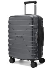 BAGSMART Carry On Luggage Airline Approved with Spinner Wheels, Silver Gray, 20 inch
