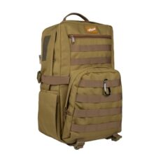 F Gear Grecale Khaki 25L, Camping Travel Hiking Tourist Outdoor Trekking Bag|Molle Rucksack Backpack|Multipurpose Bag|Hidden & Access Pocket|Padded Back&Shoulder Straps|Lightweight Backpack|Unisex