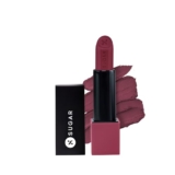 SUGAR Cosmetics Glide Peptide Serum Lipstick with Hyaluronic Acid & Vitamin E | Velvet Matte Lipstick for Indian Skin | 1-Swipe Full Coverage | 4.2gm – 06 Moscow Mulberry