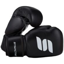 Amazon Brand – Symactive Leather Boxing Gloves for Men & Women |16 Oz |Training & Sparring Gloves with High-Density Padding | Black