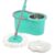 Urbane Home Plastic Spin Mop With Stainless Steel Wringer | Big Bucket Moppers For Cleaning Floor, 2 Refills | 360° Floor Cleaner Mopping Set For Home & Office | Pocha Stick – (Mint Green)
