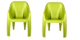 Cello Dynamo Cafeteria Plastic Set Of 2 Chairs, Green, 21 * 31 Inches (Clo_Dynamo_So2_Green)