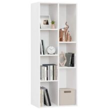 ABOUT SPACE 5 ft Book Shelf – 7 Cubes Engineered Wood DIY Book Rack Multipurpose Book Stand for Home Library Study Room Open Storage Organizer for Bedroom Living Room (White – L50 x B32.5 x H152.5 cm)