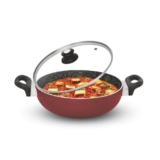 Signoraware Perfecto 4 Coating Non Stick Kadhai 26cm | Gas & Induction Compatible | Low-Oil Cooking | Ergonomically Designed | Ideal for Frying, Sauteing or Preparing Rich Curries (3.5 LTR | Steel)