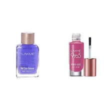 Lakmé Nail Color Remover, 27Ml & Lakmé 9 To 5 Primer + Gloss Nail Colour, Pink Pace, 6 Ml