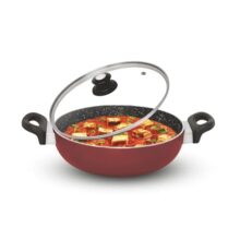 Signoraware Perfecto 4 Coating Non Stick Kadhai 26cm | Gas & Induction Compatible | Low-Oil Cooking | Ergonomically Designed | Ideal for Frying, Sauteing or Preparing Rich Curries (3.5 LTR | Steel)