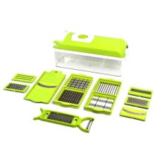 Oblivion Multi-Purpose Plastic 13-In-1 Manual Vegetable And Fruits Grater, Chipser Chopper, Slicer, Cutter And Dicer With Stainless Steel Blades And 1 Pillar